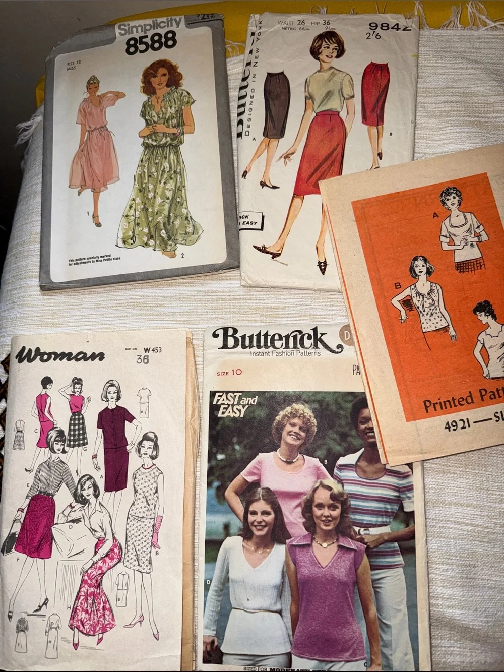 Vintage 60’s 70’s Sewing Pattern Lot of 5Butterick Mail order simplicity As Is